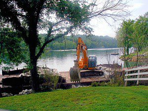 Image of work at a lake